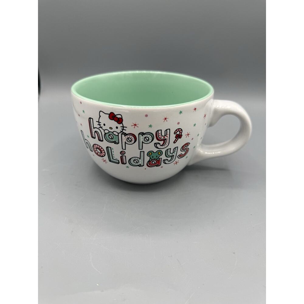 Hello Kitty Happy Holidays Oversized Mug Mint Green Interior Sanrio Christmas